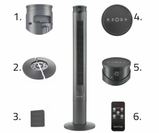 Vežový ventilátor Lovio LVTF101N24C-TI AirWave Titan