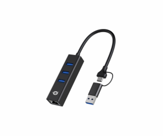 Conceptronic DONN07BA 3-Port USB Hub with Gigabit-Network