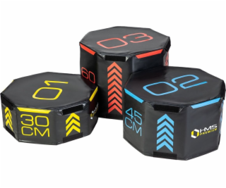 HMS Sada 3 osmihranných plyometrických krabic