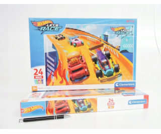 Delione Clementoni Hot Wheels, 62 cm x 42 cm, 24 dílů.
