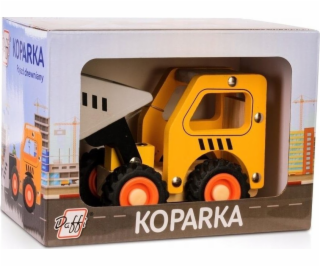 Daffi Dřevěné auto s pneumatikami Bagr