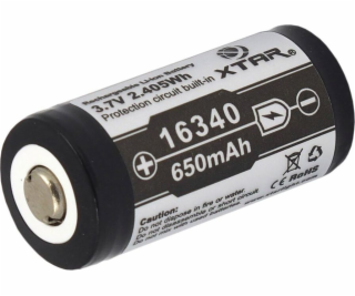 Battery 16340/R-CR123 3,7V Li-ion 650 mAh with protection