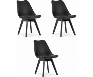 Leobert Židle MARK - černá / černé nohy x 3