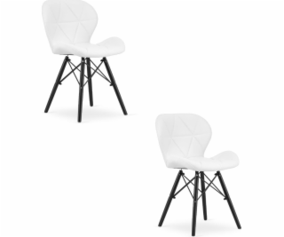 Leobert Židle LAGO, ekokůže - bílé / černé nohy x 2