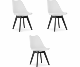 Leobert Židle MARK - bílé / černé nohy x 3