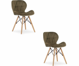 Leobert Sametová židle LAGO - hnědá x 2