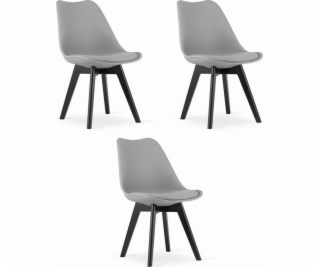 Leobert Židle MARK - šedé / černé nohy x 3