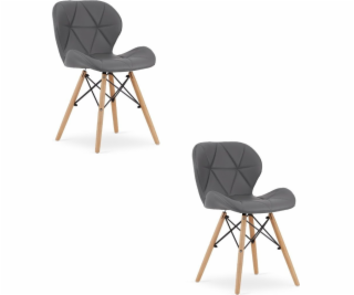 Leobert Židle LAGO, ekokůže - šedá x 2