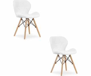 Leobert Židle LAGO, ekokůže - bílá x 2