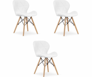 Leobert Židle LAGO ekokůže - bílá x 3