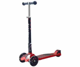 Detská trojkolesová kolobežka svietiaca -čierno-červená