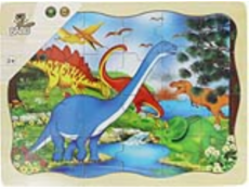 BABU - Dřevěné puzzle dinosaurus - 24 dílků