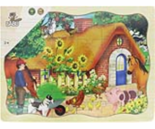 BABU - Dřevěné puzzle chaloupka - 24 dílků