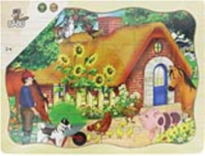 BABU - Dřevěné puzzle chaloupka - 24 dílků