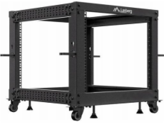 Lanberg Otevřený rack 19   9U 600x600-1100 nastavitelný černý