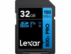 Lexar paměťová karta SD 32GB High-Performance 800x PRO (BLUE Series) SDHC UHS-I až 150MB/s