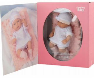 LeanToys Panenka v bílém pyžamu, čepici, dece a polštáři