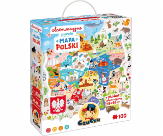 CzuCzu Puzzle s pozorováním - Mapa Polska 100 dílků