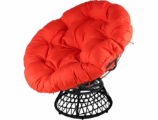 Saska Garden OTOČNÁ ZAHRADNÍ ŽIDLE O 360 STUPŇŮ S ČERVENÝM POLŠTÁŘEM