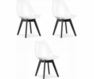 Leobert Židle MARK - průhledné / černé nohy x 3