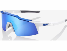 100% Brýle SPEEDCRAFT SL Matně bílá/metalicky modrá - HiPER modré vícevrstvé zrcadlové čočky (modré vícevrstvé zrcadlové čočky, propustnost světla 15 % + čiré čočky, propustnost světla 93 %) (NOVINKA)
