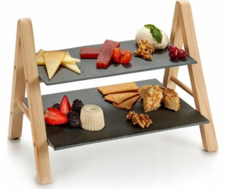 Kinvara dvoupatrový břidlicový talíř MONOLIT, 26 x 38 cm