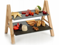 Kinvara dvoupatrový břidlicový talíř MONOLIT, 26 x 38 cm