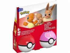 Mega Bloks Balení 2 Mega Pokémon Pokéballů Charmander a Eevee