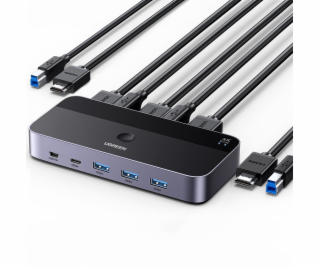 Ugreen KVM přepínač CM664 přepínač 3xUSB-A, 2xUSB-B, 2xUS...