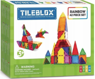 Magformers Magnetické bloky Tileblox Duhová sada 42 dílků