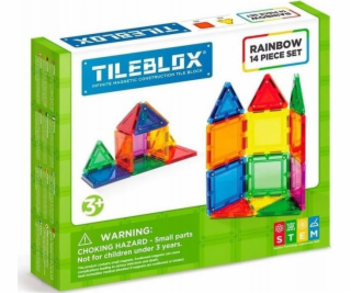 Magformers Magnetické bloky Tileblox Duhová sada 14 dílů
