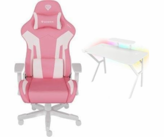 Genesis Růžovobílé křeslo Nitro 710 (NFG-1929) + bílý psa...