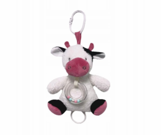 TULILO Hudební skříňka Cow bílá a vínová 18 cm