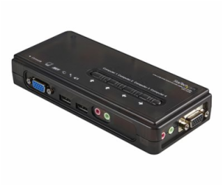 StarTech.com 4 Port Black USB KVM Switch Kit with Cables ...
