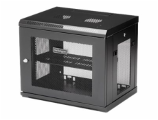 StarTech.com 2 Post 9U 19  Wall Mount Network Cabinet, Adjustable Depth 6-15  Locking IT Switch Depth Enclosure, Vented Computer/Electronics Equipment Data Rack w/ Shelf + Hook & Loop Tape - 19 Inch W