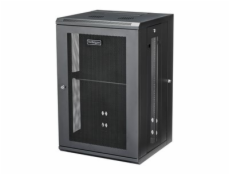 StarTech.com 18U 19  Wall Mount Network Cabinet, 16  Deep Hinged Locking IT Network Switch Depth Enclosure, Assembled Vented Computer Equipment Data Rack with Shelf & Flexible Side Panels - 18U Vented
