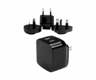StarTech.com Travel USB Wall Charger - 2 Port - Black - U...