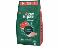 PAN MIĘSKO s bylinkami Hovězí s králíkem M - sušená smetana pro psy - 3kg