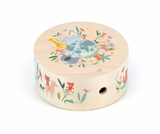 Vilac Dřevěný cajón bubínek Zvířata světa Sarah Betz