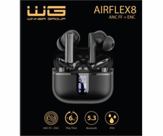 WG - Bluetooth sluchátka WG AirFlex 8, ENC + ANC, černá