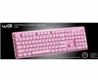 WG - Herní klávesnice WG, podsvícena, drátová, růžová
