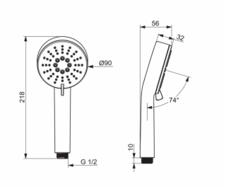 ORAS RUČNÍ HLAVOVÁ SPRCHA 3 FUNKCE PROUD
