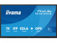 iiyama ProLite TE7512MIS-B4AG - 75  Trída úhloprícky (74.52  zobrazitelný) displej LCD s LED podsvícením - interaktivní digital signage - s dotyková obrazovka (multi touch) / volitelná funkce PC slotu