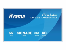 iiyama ProLite LH5581UHSG-1AG - 55  Trída úhloprícky (54.6  zobrazitelný) displej LCD s LED podsvícením - digital signage - s vestavený prehrávac médií SoC - 4K UHD (2160p) 3840 x 2160 - bílý rámecek,