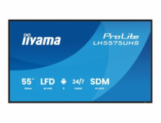 iiyama ProLite LH5575UHS-B2AG - 55  Trída úhloprícky (54.6  zobrazitelný) displej LCD s LED podsvícením - digital signage - s vestavený prehrávac médií, SDM Slot PC - 4K UHD (2160p) 3840 x 2160 - cern