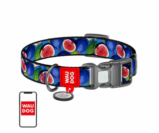 Waudog  Fig  nylon dog collar with QR code, size XL