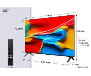 TCL 32V4C SMART TV 32  QLED/HD/Direct LED/2xHDMI/USB/LAN/...
