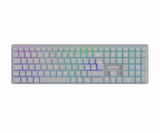 CANYON keyboard HKB-W11 EN/CS RGB Dual Mode Wireless Grey