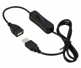 PREMIUMCORD Prodlužovací kabel USB 2.0 s vypínačem, 1m, č...