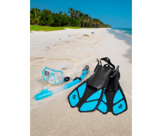 Šnorchlovací set 3 v 1, SVĚTLE MODRÝ, L/XL, ploutve 42-47...